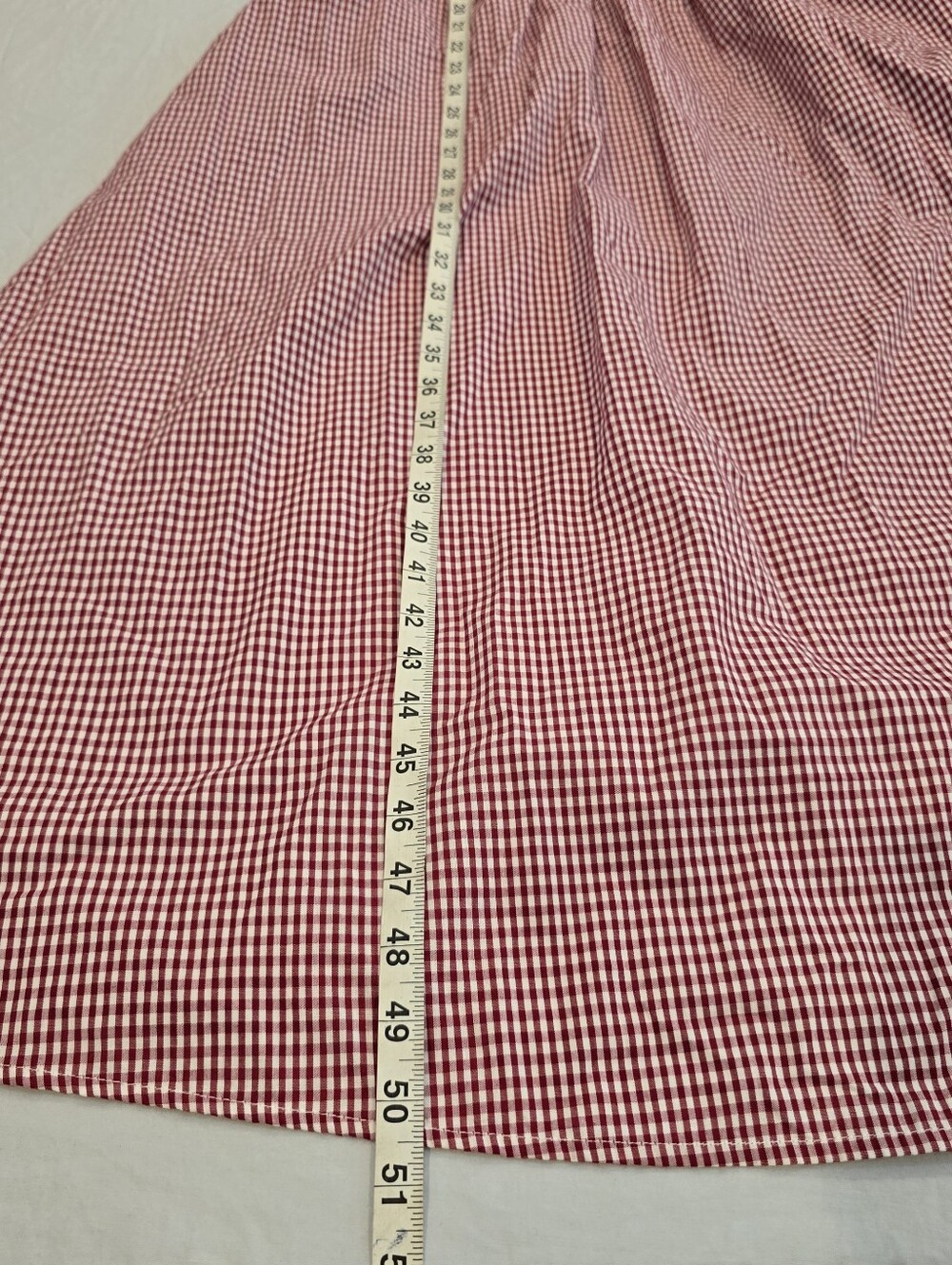 Japna Women’s Medium Red Gingham SunDress Smocked Bodice Long Skirt Pockets - Picture 11 of 13